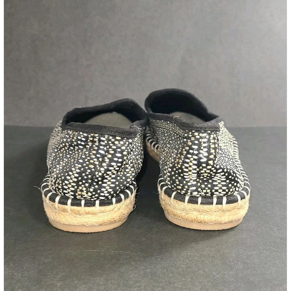 Universal Thread Woven Espadrille Slip-On Flats Women 11 Black White EUC